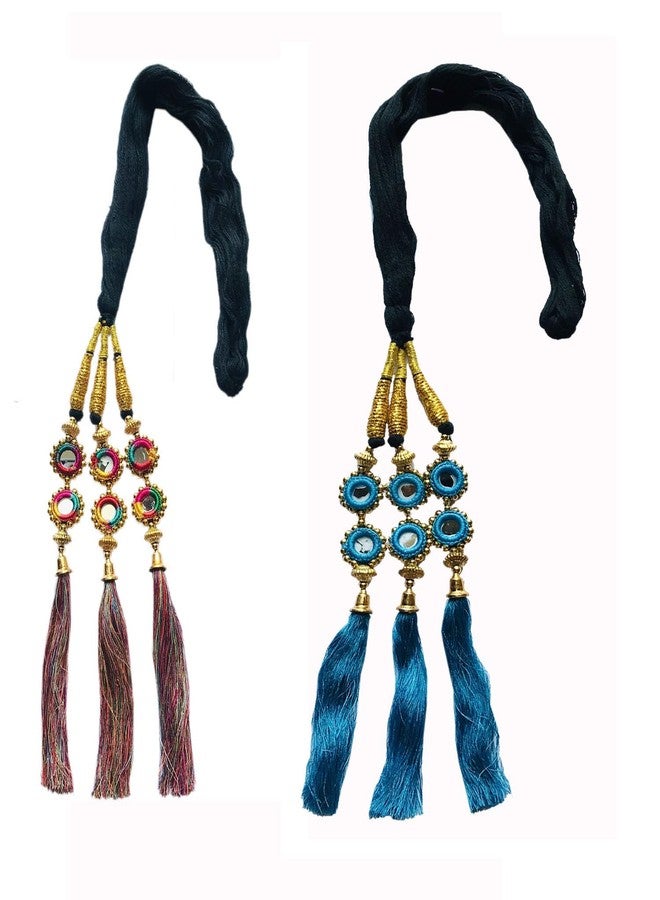 Arooman™ Punjabi Parandi Paranda Choti Braid/Tassles Hair, Hair Extensions for Girls and Women Pack_02, Color-Multi - Image 2