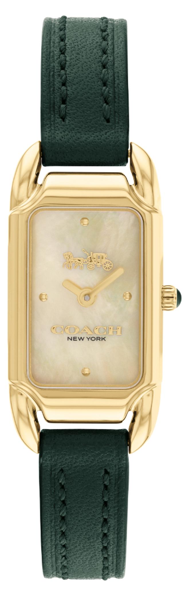 COACH ساعة نسائية مستطيلة أنالوج بعلبة من عرق اللؤلؤ باللون العاجي - 14504350 - Image 1