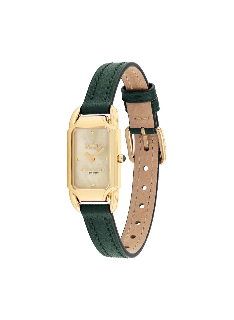 COACH - ساعة نسائية مستطيلة أنالوج بعلبة من عرق اللؤلؤ باللون العاجي - 14504350 - Image 1