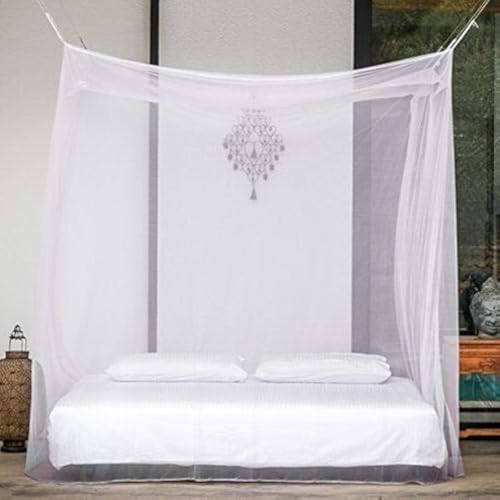 Divayanshi Polycotton Insect & Fly Protection Durable Foldable Machardani Mosquito Net for Bed (White, 10 x 6.5 ft) - Image 1