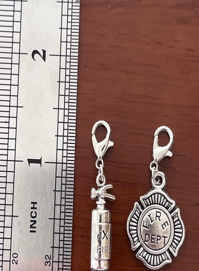 AMOBESTER Mini Fire Extinguisher Clip on Charms for Fireman Chain Necklace Bracelet - Image 3