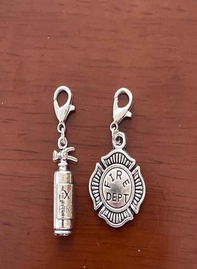 AMOBESTER Mini Fire Extinguisher Clip on Charms for Fireman Chain Necklace Bracelet - Image 2