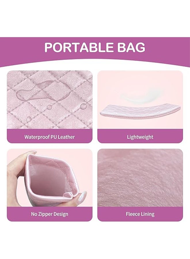 مجموعة من 3 حافظات نظارات شمسية محمولة مصنوعة من الجلد الناعم باللون الأسود والأبيض والبيج - Image 3