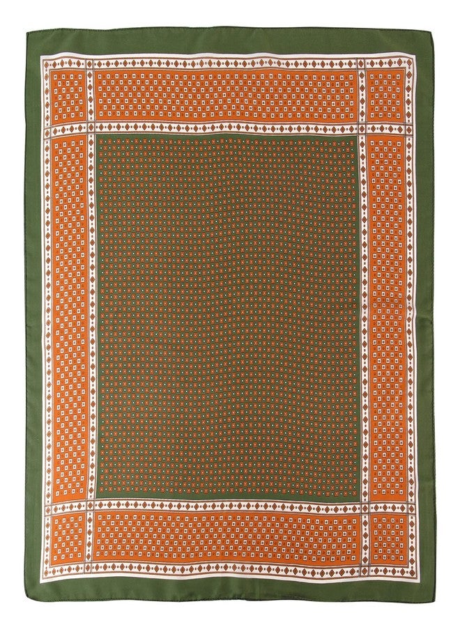 جيرينلي وشاح مربع من الحرير العتيق من جيرينلي للرجال، باندانا ساتان، طبعة ميدالية صغيرة، وشاح رأس هندسي، رمادي داكن، متوسط - Image 2