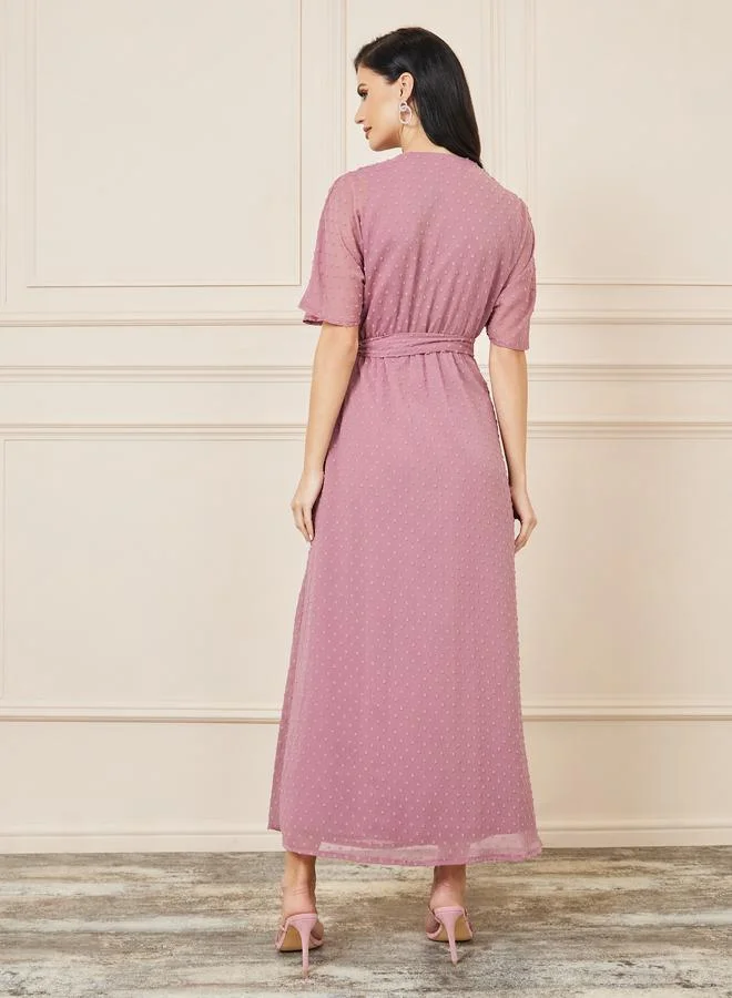 Styli Dotted Chiffon Dress
