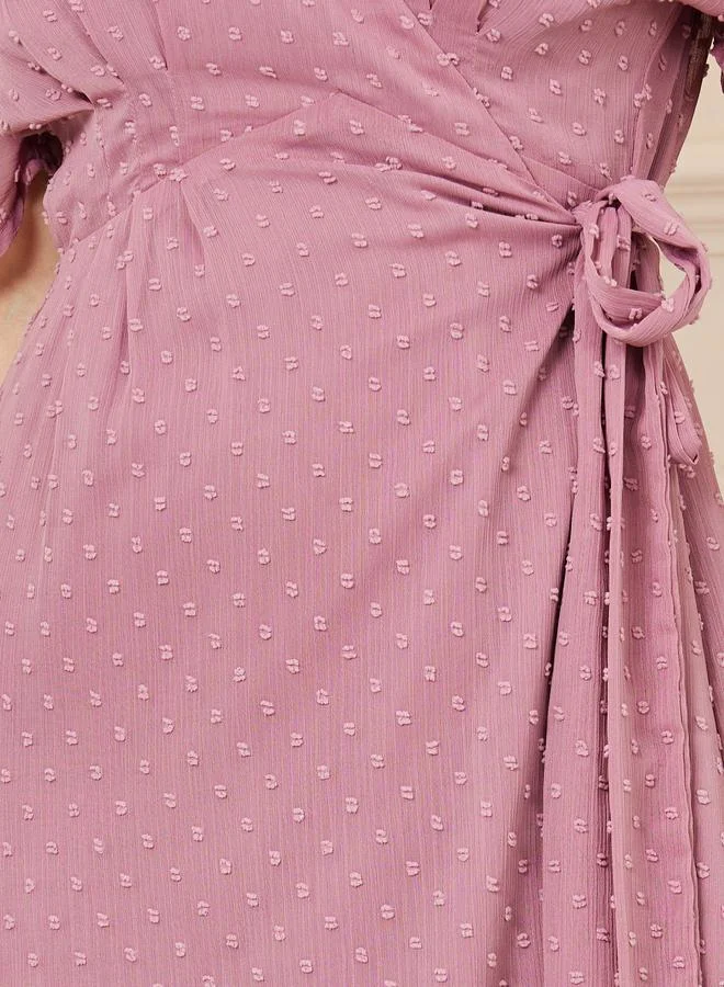 Styli Dotted Chiffon Dress