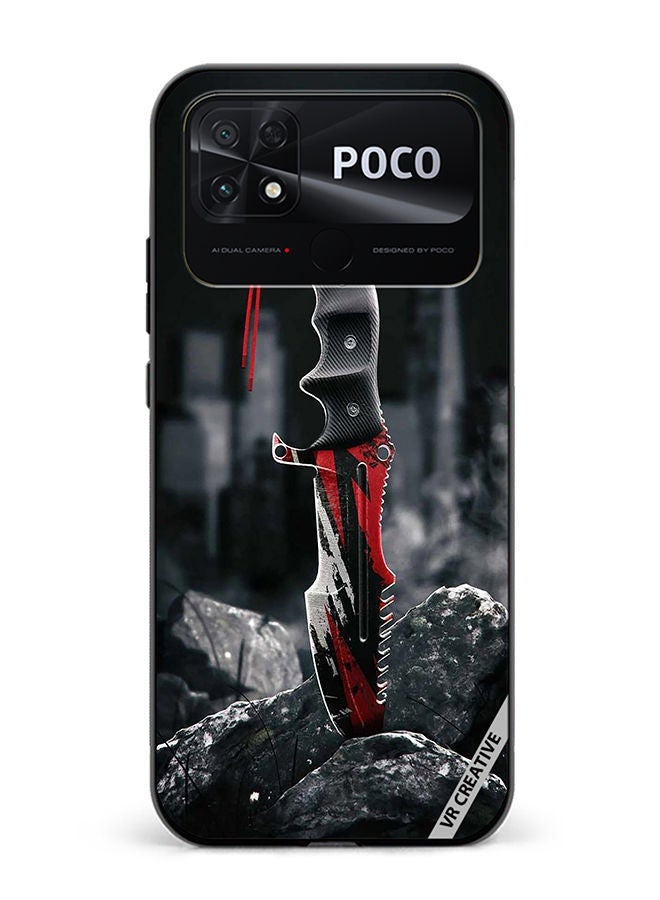 VR CREATIVE Protective Case Cover For Xiaomi Poco C40 Huntsman Knife Design Multicolour - Image 1