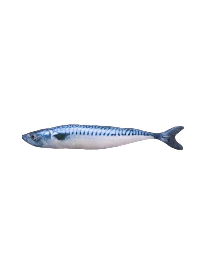 NIBEMINENT Fish Shape Plush Toy White/Black/Blue - Image 1