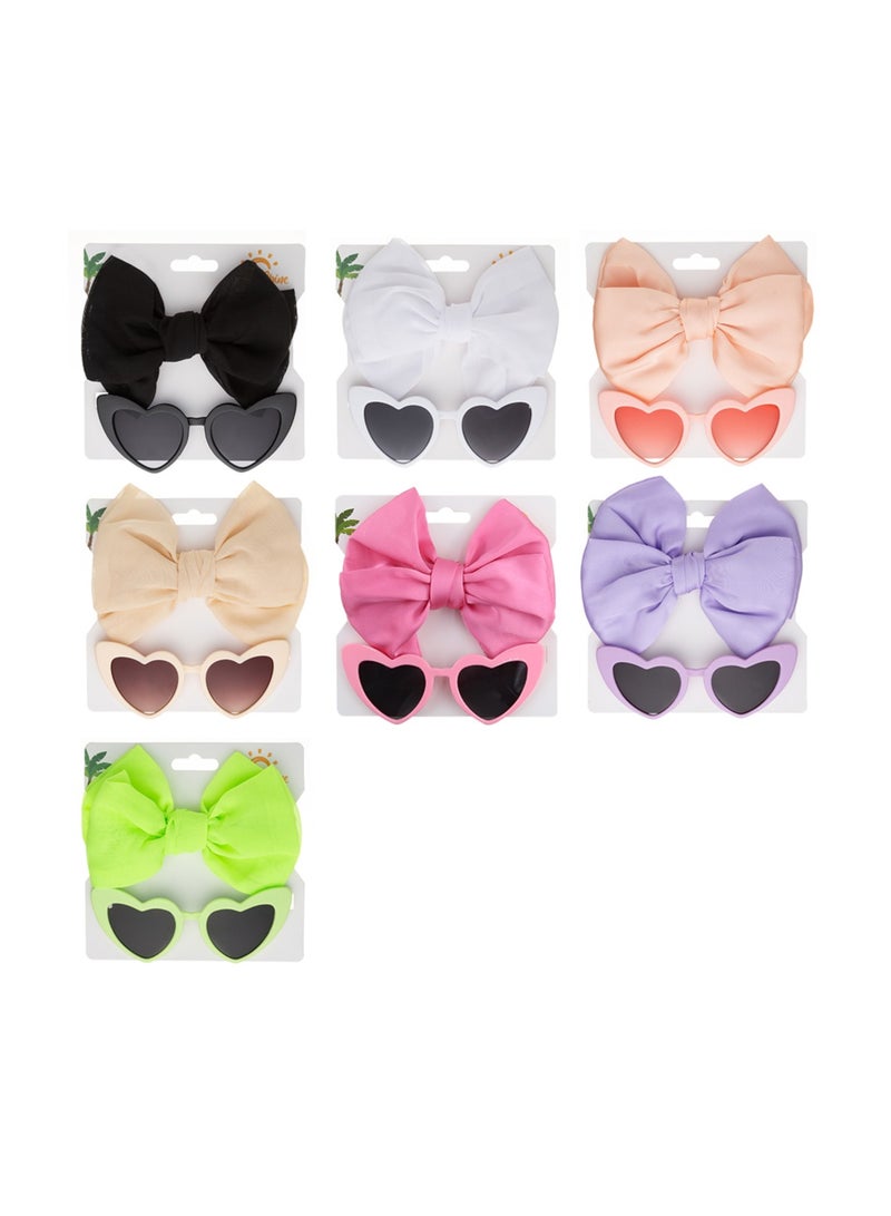 D'Daniela Athena Glasses and Bow Barrette Ponytail Set For Babies and Girls - Black - Image 3