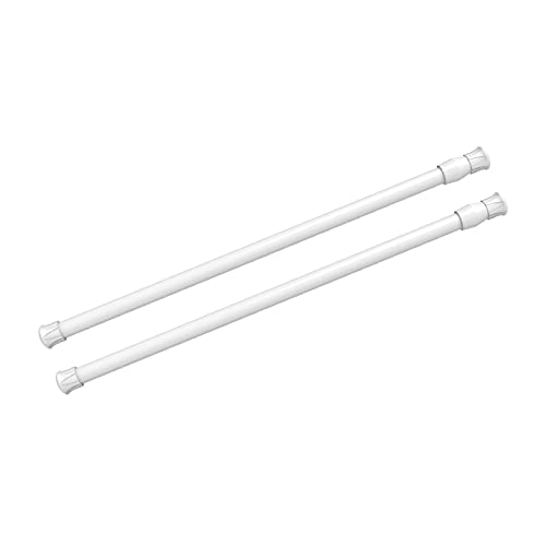 kimwason 2Pcs Spring Tension Curtain Rod，28-48 Inches Adjustable Expandable Pressure White Curtain Tension Rods For Kitchen, Bathroom, Window,Home - Image 1