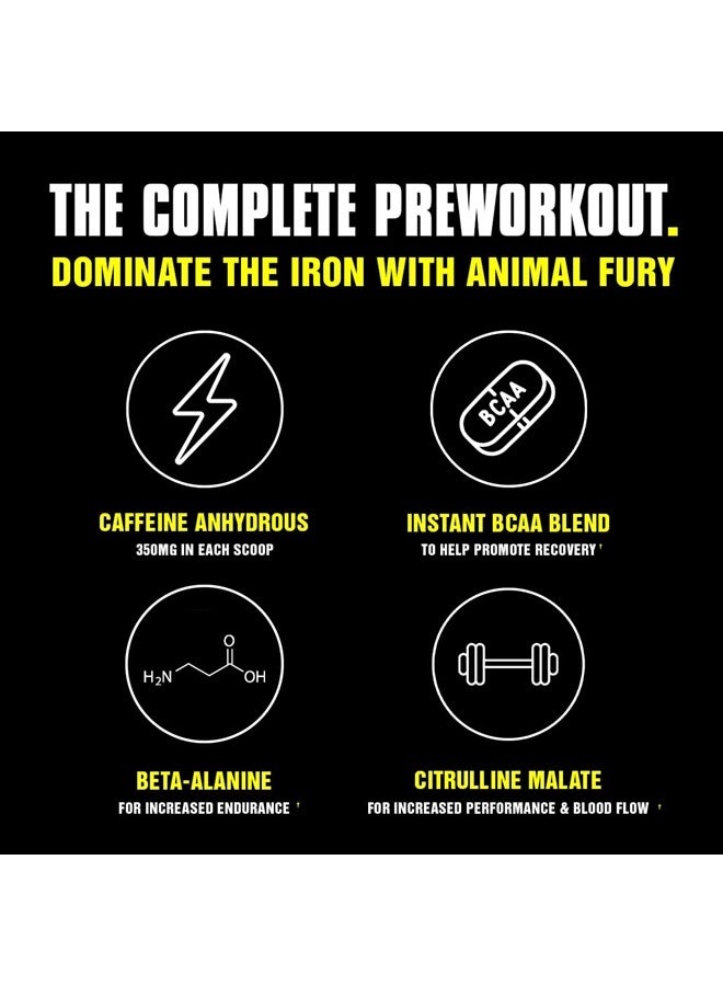 ANIMAL Fury Pre Workout Powder Supplement – Energize Your Workout With More Focus, Energy, Endurance and Pumps, Green Apple - 20 Servings - Image 3