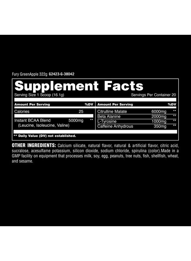 ANIMAL Fury Pre Workout Powder Supplement – Energize Your Workout With More Focus, Energy, Endurance and Pumps, Green Apple - 20 Servings - Image 4