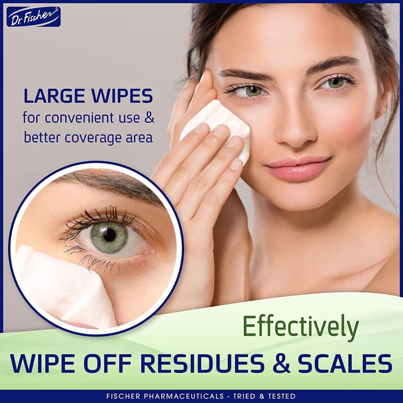 Dr. Fischer Eyelid Wipes - Purified, Non-Irritating, Pre-moistened Eye Wipes for Cleansing Sensitive Skin. Hypoallergenic Make-up Remover (30) - Image 3