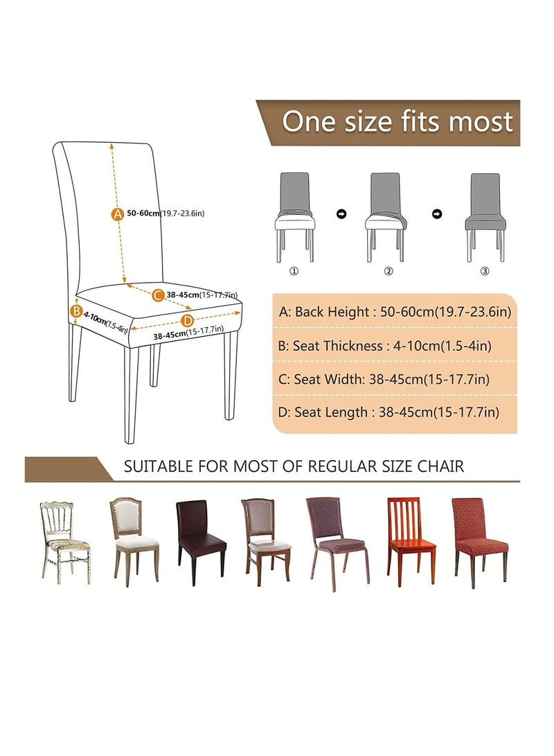 HAPPY MOOD 6pc Stretchable Dining Chair Cover - Image 2