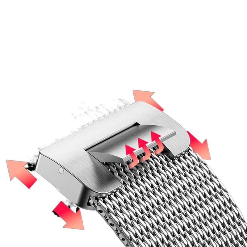 سوار ساعة ذكية حلقة ميلانيز مغناطيسية متوافق باللون أسود قابل للتعديل مع Apple Watch 42/44/45/49mm بملاءمة قابلة للتعديل وحزام بديل - Image 3