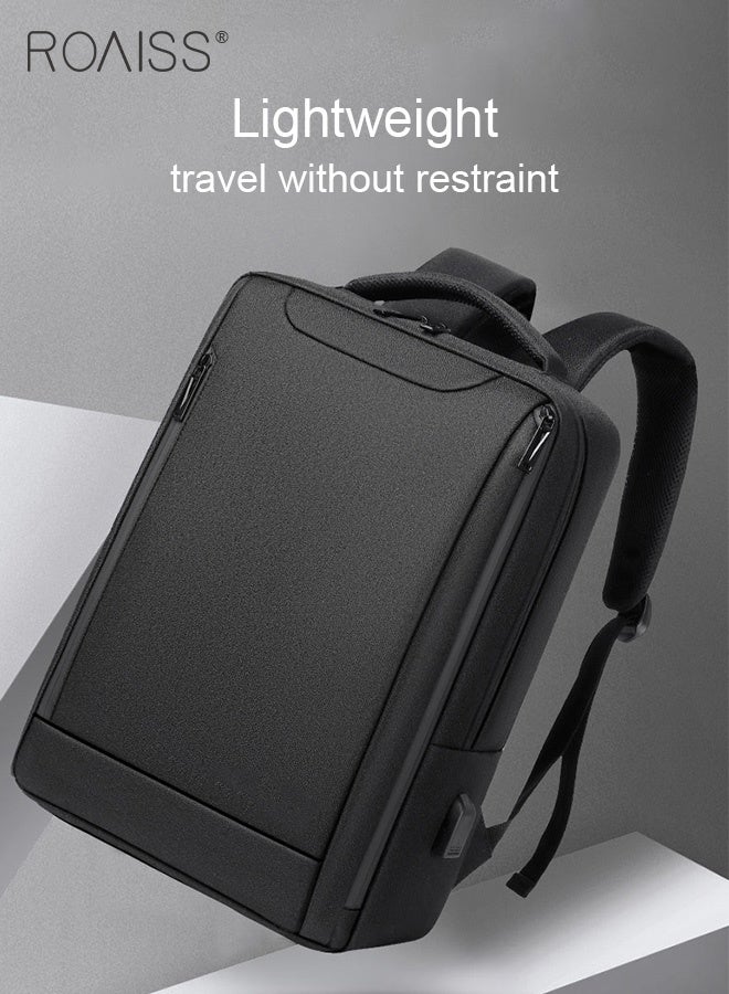 roaiss Oxford Backpack Men's 15.6-inch Large Capacity Outdoor Travel Laptop Backpack Leisure Business Commuting Bag Waterproof Laptop Computer Bag for Daily Use Student Travel with USB Charge Port  - Image 1