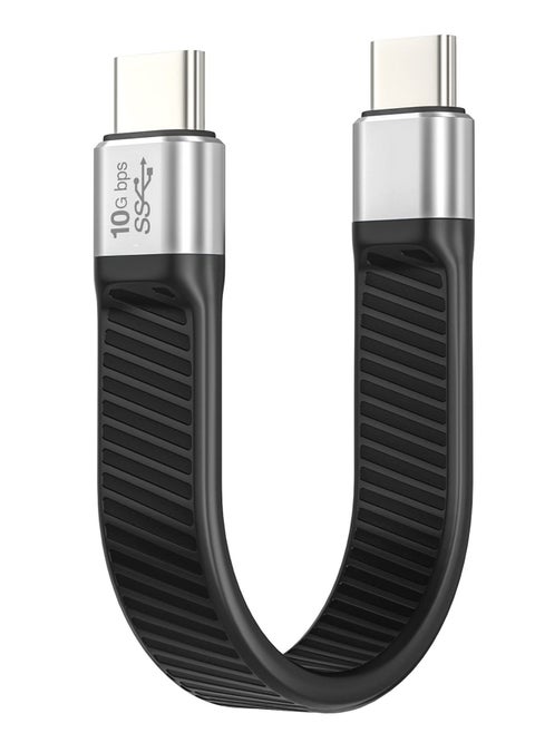 USB C to USB C Cable 13.7cm, Short USB C Cable(USB 3.2 Gen 2) Supports 100W Charging / 10Gbps Data Transfer / 4K@60Hz Display, USB C Charging Cable for Samsung Galaxy, Compatible with Android(Sliver)