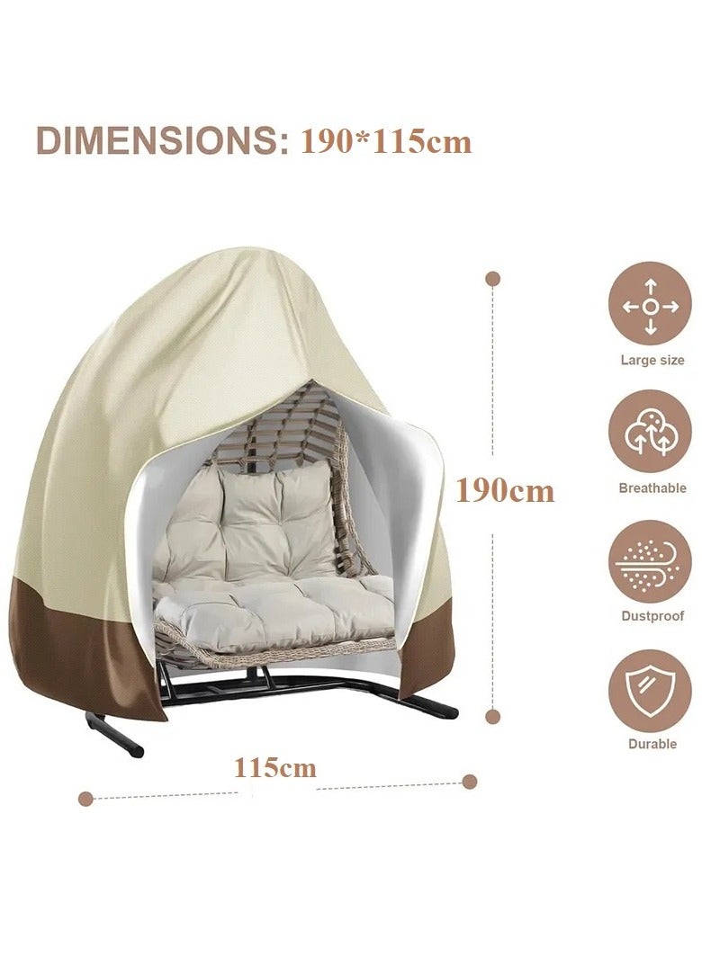 Meetion 420D Outdoor Swing Waterproof and Dust-Protected Eggshell Hanging Chair Cover Made of Durable Polyester, 190*115cm  - Image 2