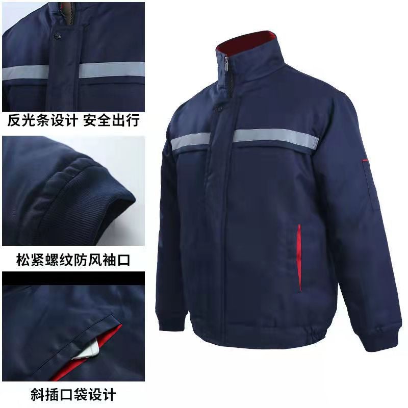 Winter Overalls Cotton-Padded Jacket Cotton-Padded Jacket Men'S Auto Repair Cold Storage Workshop Outdoor Thickened Warm Winter-Proof Cotton-Padded Jacket Labor Protection Clothing - Image 3