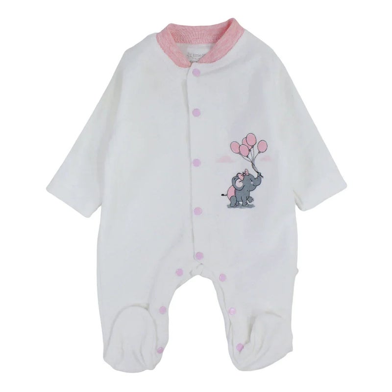 بذلة أطفال قماش مخمل للاطفال  – تصميم فيل و بالونات - Image 1