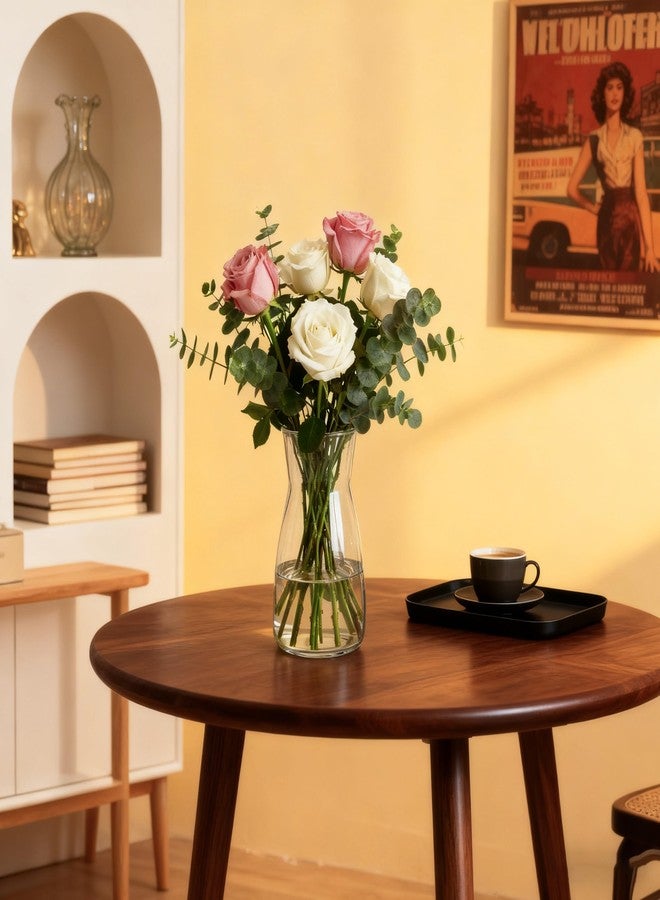Der Rose Clear Glass Vase Flower Vase for Centerpieces, Bouquets, and Flowers(4.5×8 Inch) - Image 5