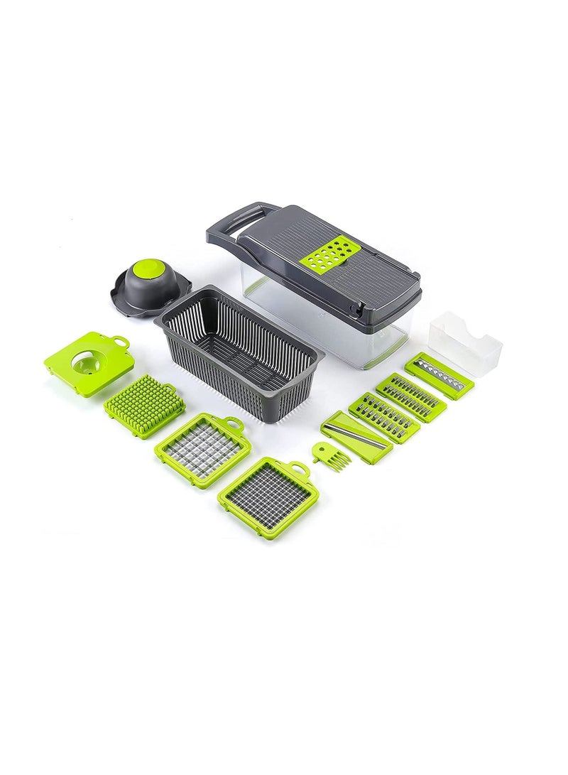 Womdee Vegetable Chopper Slicer Dicer - 12 -in -1 Onion Chopper Fruits Cutter Mandoline Slicer Food Chopper/Cutter with 7 Stainless Steel Blades, - Image 2