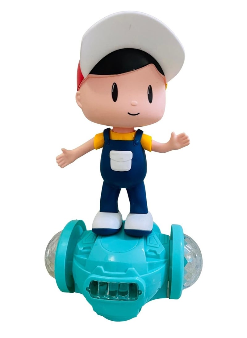 حديقة الألعاب لعبة موسيقية للأولاد تعمل بالبطارية – دوران 360 درجة، أضواء 5D، صوت وحركة تلقائية (أزرق) - Image 1