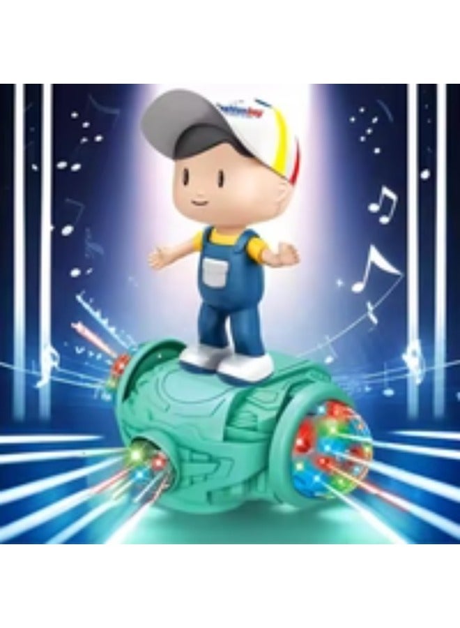 حديقة الألعاب لعبة موسيقية للأولاد تعمل بالبطارية – دوران 360 درجة، أضواء 5D، صوت وحركة تلقائية (أزرق) - Image 2