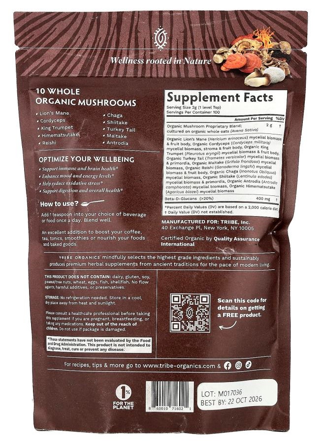 TRIBE ORGANICS Mushroom Golden Blend 7.05 oz (200 g)  - Image 2