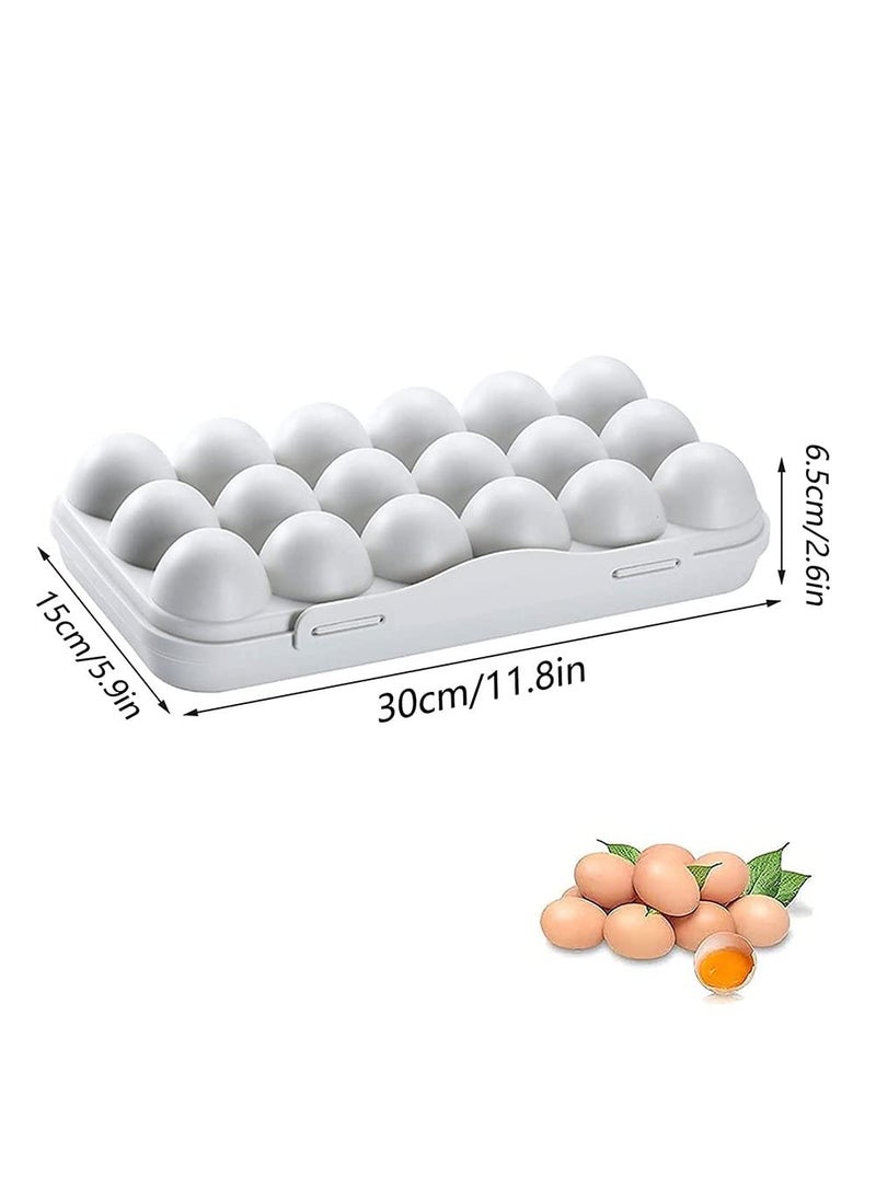 FYCAN FYCAN 18 Compartment Egg Storage Box with Lid Egg Preservation Box Design Egg Storage Box Freestanding Stackable Egg Box Plastic Fridge Egg Tray Suitable for Home Refrigerator Outdoor Grey  - Image 4