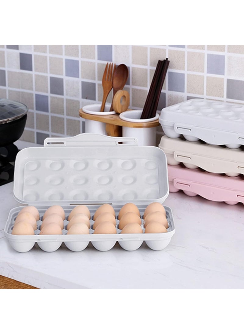 FYCAN FYCAN 18 Compartment Egg Storage Box with Lid Egg Preservation Box Design Egg Storage Box Freestanding Stackable Egg Box Plastic Fridge Egg Tray Suitable for Home Refrigerator Outdoor Grey  - Image 3