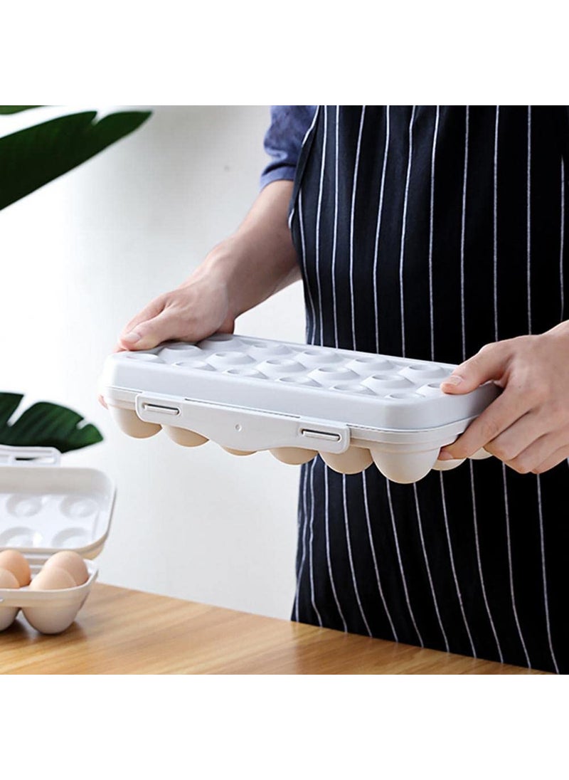 FYCAN FYCAN 18 Compartment Egg Storage Box with Lid Egg Preservation Box Design Egg Storage Box Freestanding Stackable Egg Box Plastic Fridge Egg Tray Suitable for Home Refrigerator Outdoor Grey  - Image 5