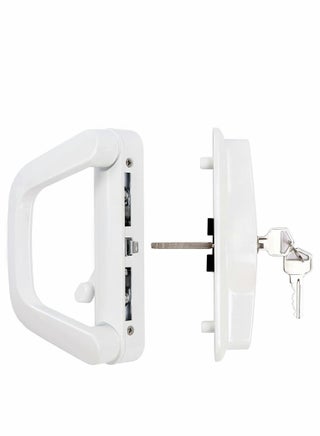 Sliding Patio Door Handle Set Replace Old or Damaged Handles Quickly And Easily White Diecast Mortise Style with Keyed Fits 4-15/16”Hole Spacing - pzsku/Z7AE26DD664150AA195A5Z/45/_/1692959675/8327928e-7d42-4e67-9a04-d89c82e359d7