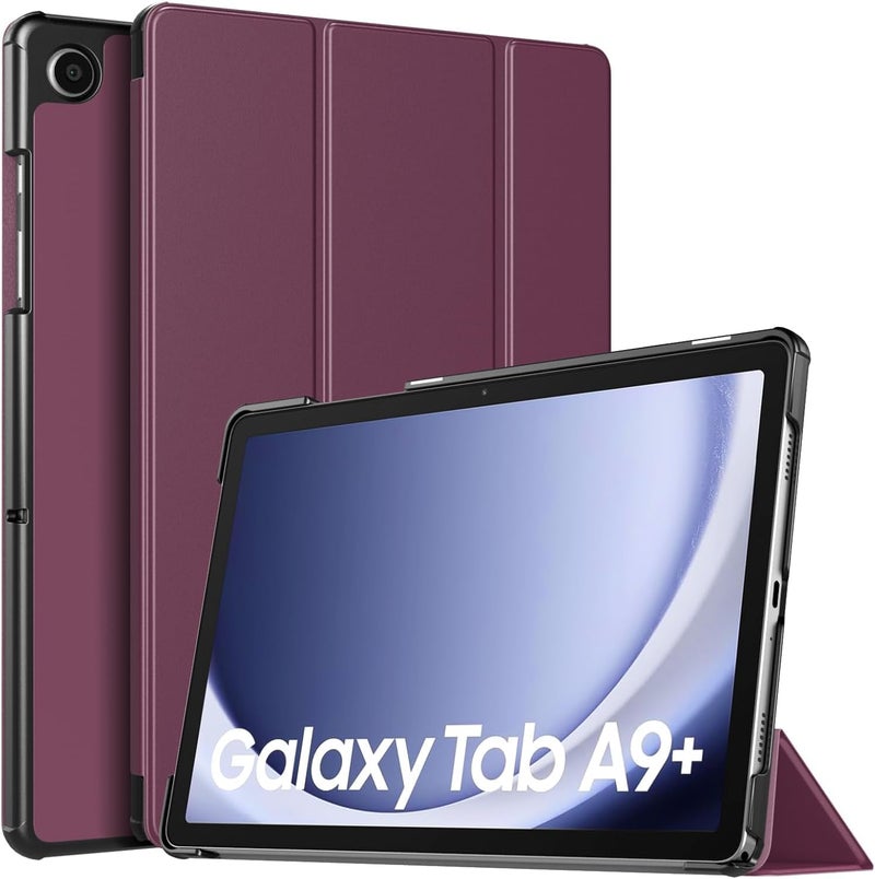 EDNITA Smart Case Cover for Samsung Galaxy Tab A9+/A9 Plus 11 Inch 2023, Slim Lightweight Stand Hard Back Shell Protective Cover for Galaxy Tab A9+ Tablet (Wine) - Image 1