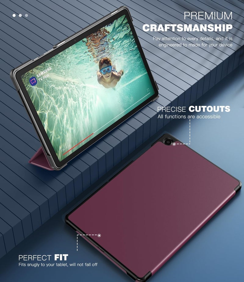 EDNITA Smart Case Cover for Samsung Galaxy Tab A9+/A9 Plus 11 Inch 2023, Slim Lightweight Stand Hard Back Shell Protective Cover for Galaxy Tab A9+ Tablet (Wine) - Image 5