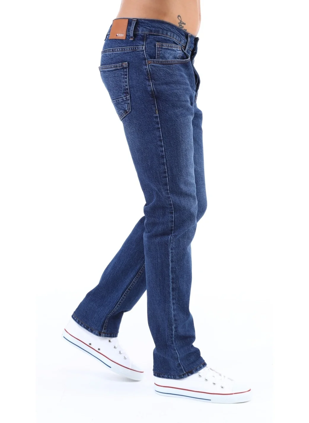 سيدي دينيم Men's High Waist Wide Cut Piggy Leg Jeans Regular Fit Jean C336