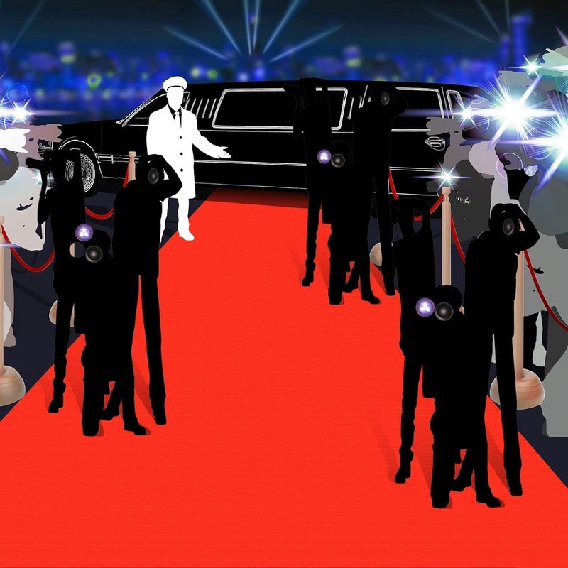 ARS Halloween Paparazzi Props Photo Backdrop With Red Carpet Runner for Party, Academy Awards, Outdoor Movie Night - 6 Pcs Party Decorations Accessory Set - Image 5