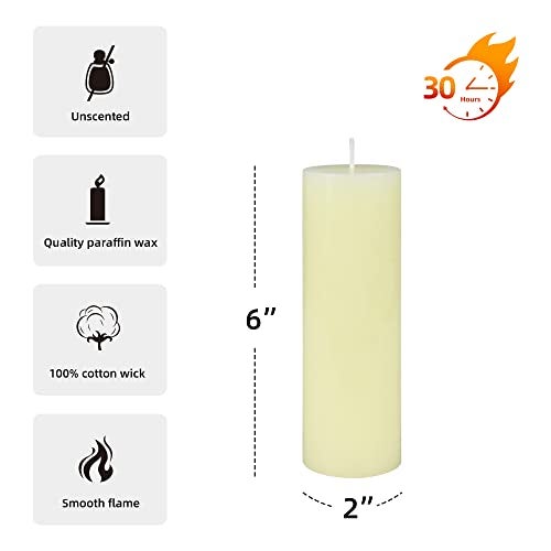 Zest Candle 6 Inch Pale Ivory Pillar Candle - Image 4