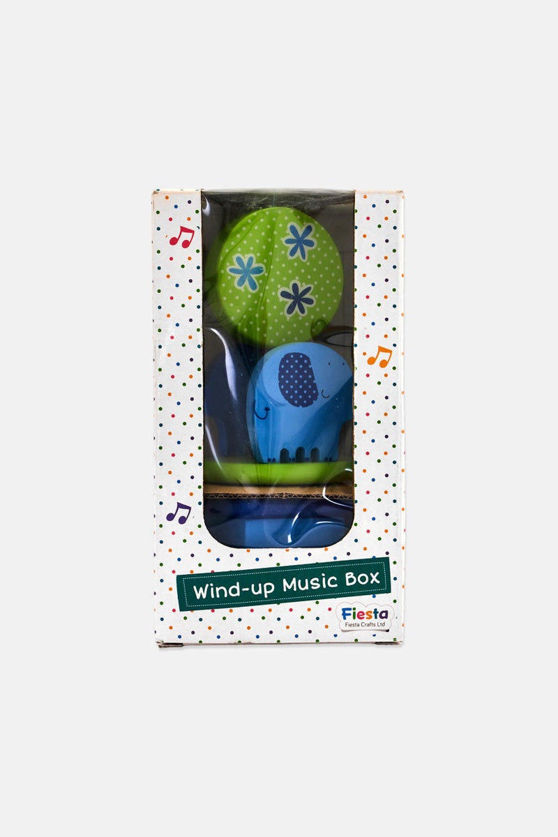 FIESTA Blue Elephants Wind Up Music Box - Image 1