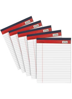 MARKQ Writing Pad 5-Pack Single Line Legal Notepad, A5 Notebook Sheets for School, College, Office Supplies - 40 Sheets Each - Ideal for Notetaking, Memo Pads, Writing Notepad  - Image 1