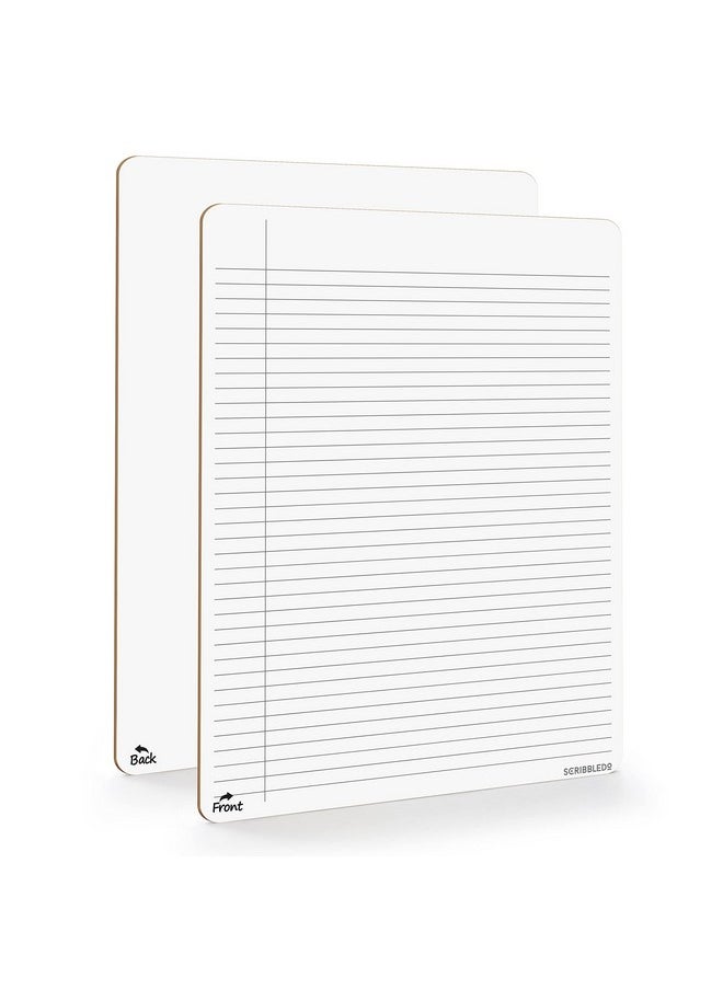 Scribbledo - Dry Erase Notebook College Ruled Lined Board 9"X12" Reusable Lined Erasable Ruled Writing Note Pad Lapboard, Blank Whiteboard On Reverse - Image 1