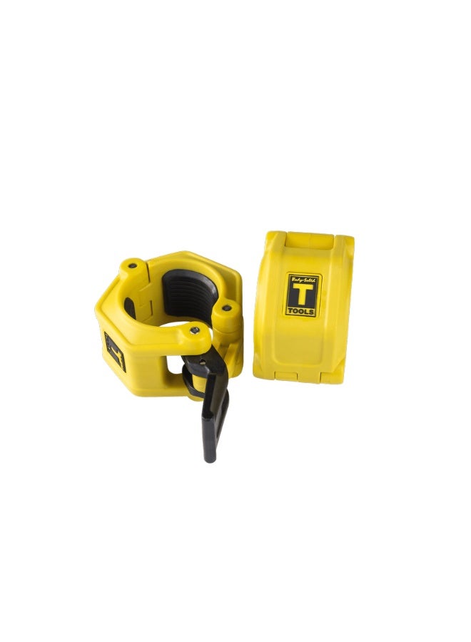 Body Solid Body-Solid Yellow OLY 2 Lock Jaw Collar BSTLJO2 – Heavy-Duty Olympic Barbell Weight Collar - Image 2