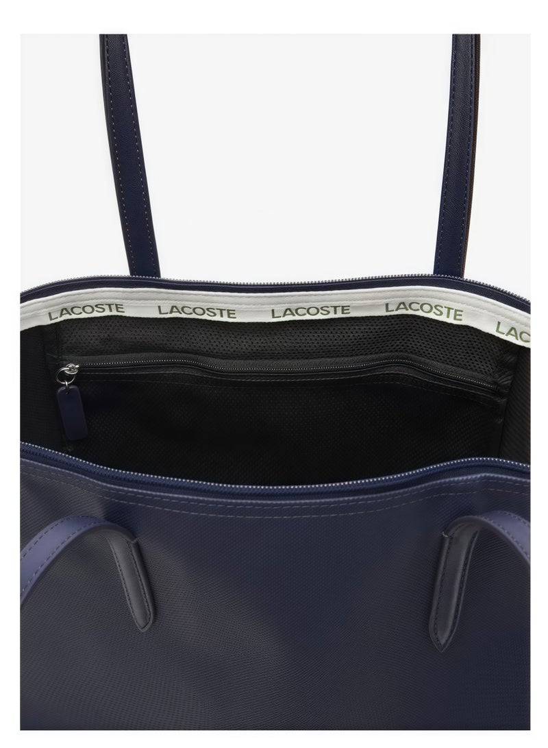 لاكوست حقيبة لاكوست نسائية L12.12 مفهوم أزياء متعددة الاستخدامات سعة كبيرة الحجم سحاب حقيبة كتف محمولة حقيبة حمل كبيرة كحلي 45 سم * 30 سم * 12 سم - Image 5