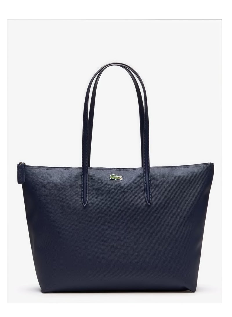 لاكوست حقيبة لاكوست نسائية L12.12 مفهوم أزياء متعددة الاستخدامات سعة كبيرة الحجم سحاب حقيبة كتف محمولة حقيبة حمل كبيرة كحلي 45 سم * 30 سم * 12 سم - Image 2