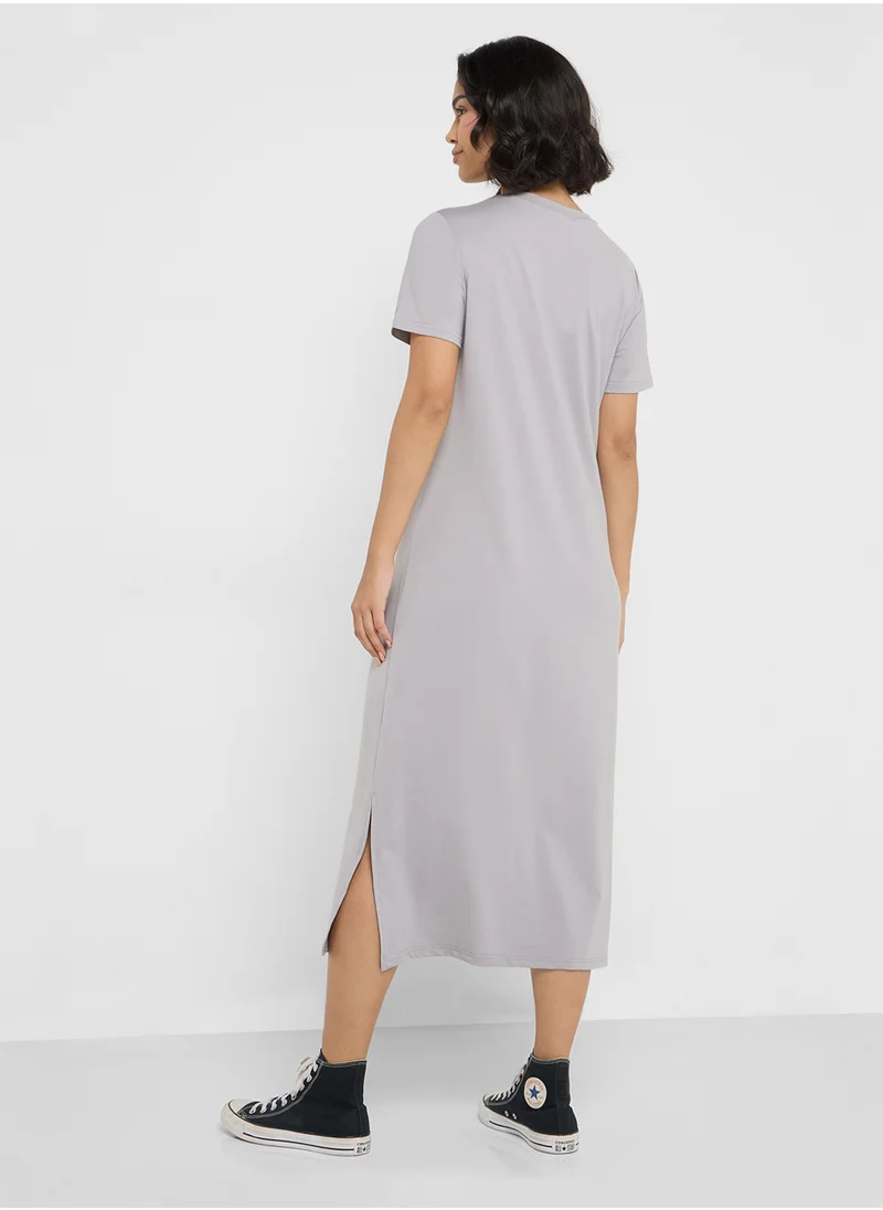 Ginger Basics Maxi T-Shirt Dress With Slit