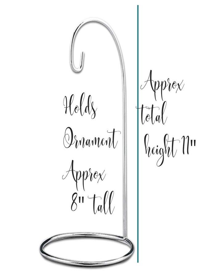 BANBERRY DESIGNS Christmas Ornament Stands - Set of 8 Silver Holiday Holders - Chrome Finished Metal - Holds Air Plant Terrariums - Christmas Ornament Displayer - 11" H - Image 2