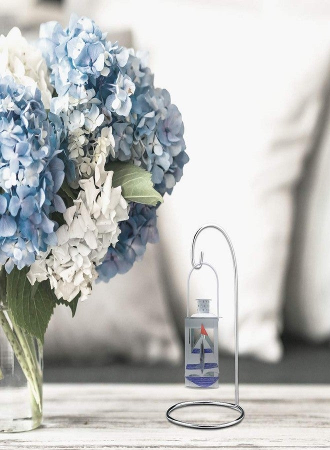 BANBERRY DESIGNS Christmas Ornament Stands - Set of 8 Silver Holiday Holders - Chrome Finished Metal - Holds Air Plant Terrariums - Christmas Ornament Displayer - 11" H - Image 5