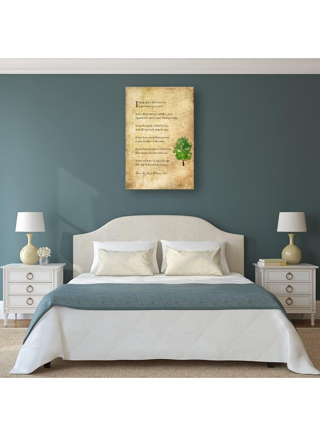 Busmko Trees Poem Quote Wall Art Prints Vintage Framed Pictures Modern Abstract Canvas Living Room Wall Decor Poetry Posters Framed (16x24 inch) - Image 5