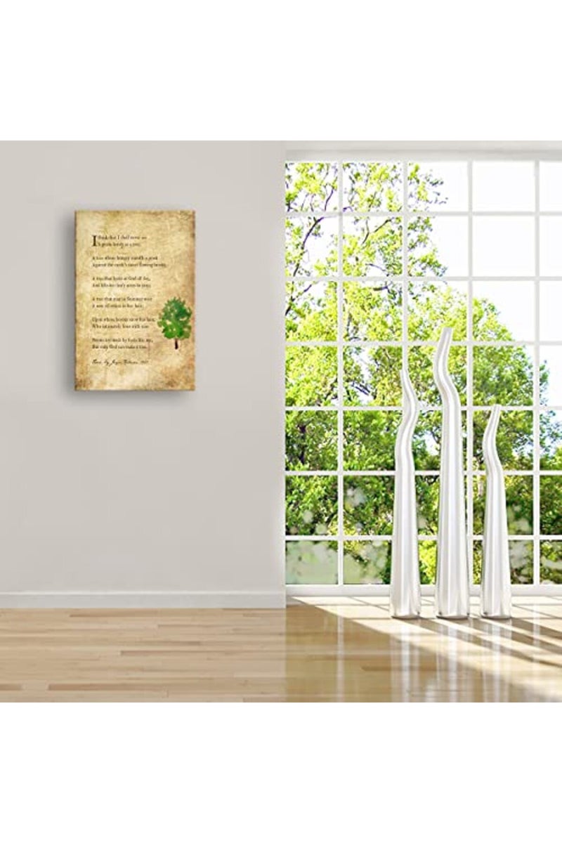 Busmko Trees Poem Quote Wall Art Prints Vintage Framed Pictures Modern Abstract Canvas Living Room Wall Decor Poetry Posters Framed (16x24 inch) - Image 4