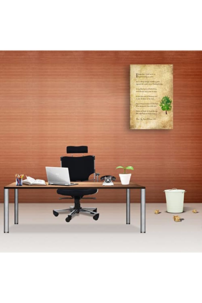 Busmko Trees Poem Quote Wall Art Prints Vintage Framed Pictures Modern Abstract Canvas Living Room Wall Decor Poetry Posters Framed (16x24 inch) - Image 3